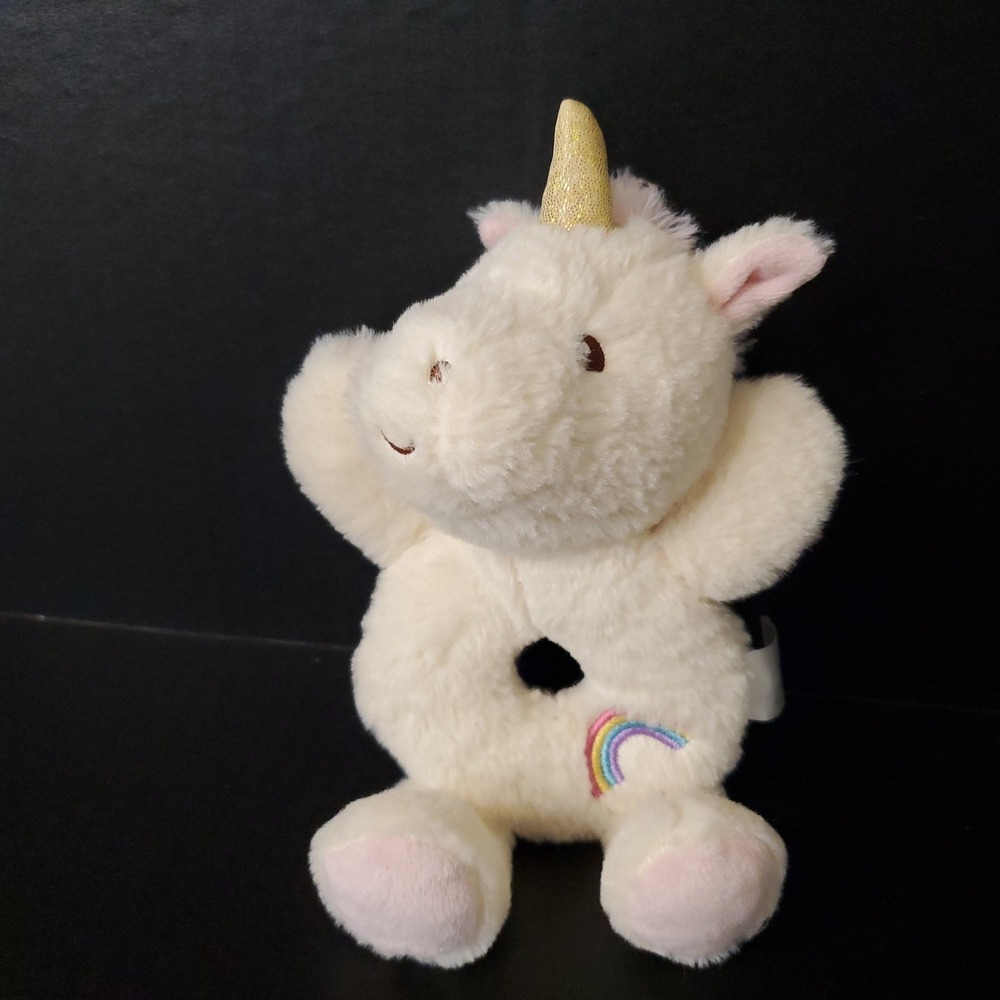 Unicorn Spark Create Imagine Plush Friends Animal Rainbow Rattle Crinkle Grabber
